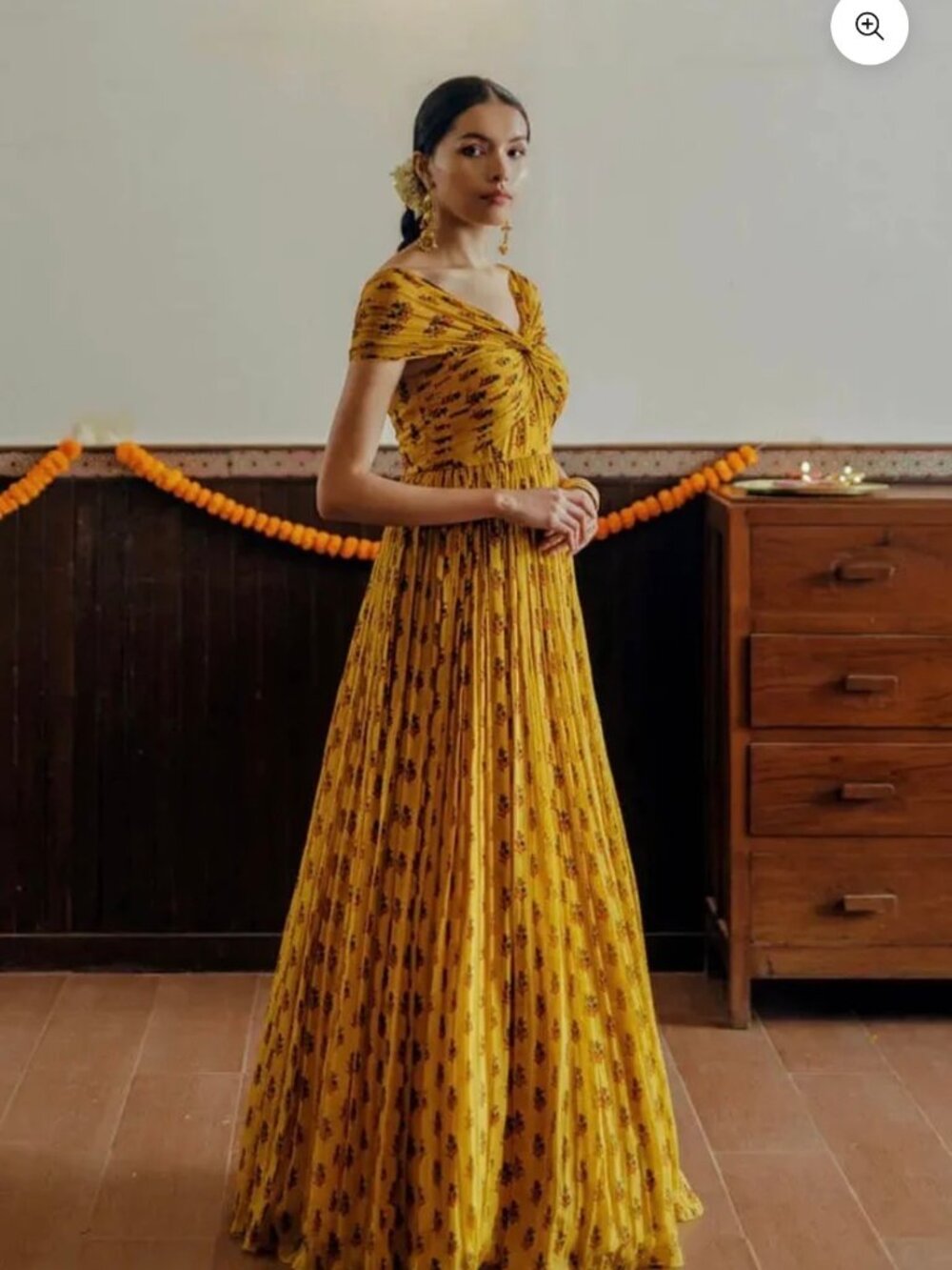 Label Anushree Mughal Gown Mustard Yellow Custom Size